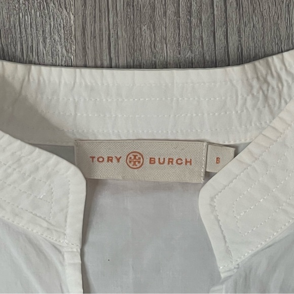 Tory Burch Sophie Fringe-Trim Bell Sleeve Top White Size 6 Designer Cloud Dancer - Picture 9 of 15